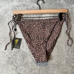 Skatie Leopard Print Tie String Bikini Bottoms Size‎ XL New Sustainable Sexy